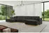 ALTDECOR IREA-U2-v2 Wohnlandschaft U-Form Velvet 6-Sitzer 386x165x80cm Schwarz (IREA-U2-v2)