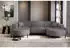 Fun Möbel Valencia Wohnlandschaft U-Form, Stoff Scala, Grau (299x80x165cm)