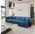 Masseno TOLMO P Ecksofa L-Form mit Schlaffunktion & Bettkasten, Kordstoff Blau (TOLMO P POSO 05)