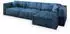 Masseno TOLMO P Ecksofa L-Form mit Schlaffunktion & Bettkasten, Kordstoff Blau (TOLMO P POSO 05)