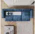 Masseno TOLMO P Ecksofa L-Form mit Schlaffunktion & Bettkasten, Kordstoff Blau (TOLMO P POSO 05)