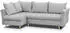 Beautysofa Neron Eckschlafsofa L-Form mit 2 Bettkästen, Hellgrau, Buchenholzfüße, 233x148cm
