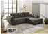 luma-home Ecksofa mit Schlaffunktion, Bettkasten & Rutschenlehne, Cord Dunkelgrau (15226)