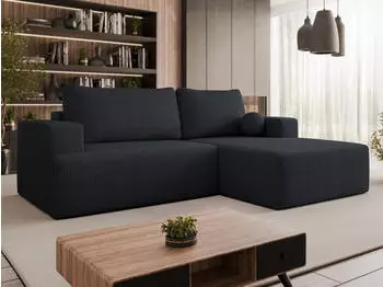 Mirjan24 Mivo Ecksofa L-Form Cord mit Schlaffunktion und Bettkasten (Poso 135)