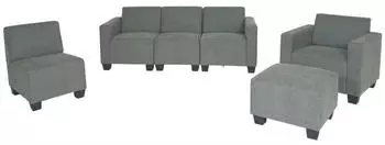 MCW Moncalieri Modulares Sofa-System 3-1-1-1, Textil, Grau (Moncalieri 3-1-1-1)