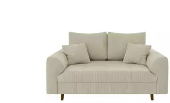 S-Style M&ouml;bel Maya 2-Sitzer-Sofa Cordstoff Beige Holzf&uuml;&szlig;e (Maya)