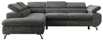 MKS Meble Pablo L Ecksofa Schlaffunktion Chenille Grau, L-Form 273x208cm