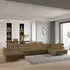 Masseno Montiva Ecksofa U-Form Boucle-Stoff Orange mit Schlaffunktion & Bettkasten (MONTIVA R-S QUELLE 17)