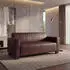 Mendler Lyon Modulares 2-Sitzer Sofa, Kunstleder, Rot-Braun