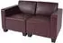 Mendler Lyon Modulares 2-Sitzer Sofa, Kunstleder, Rot-Braun