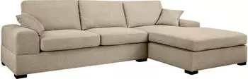 xonox.home Veda Ecksofa L-Form rechts Strukturstoff beige 308x90x186cm (4066432025550_110d)