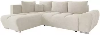 Mirjan24 Ecksofa Forest L-Form mit Schlaffunktion und Bettkasten, Creme (Velo 621)