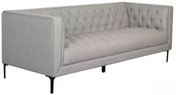 Mr. Deko Troia 3-Sitzer Lounge Sofa Strukturstoff Hellgrau Metallfüße (BL62031)