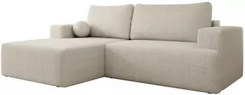 Mirjan24 Mivo Ecksofa L-Form Cord mit Schlaffunktion und Bettkasten (Poso 100)