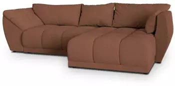 Masseno Orenti R-S Ecksofa L-Form Boucle-Stoff Kupferfarben mit Schlaffunktion (ORENTI R-S QUELLE 54)