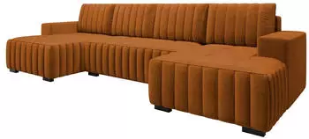 Mirjan24 Hugo U Wohnlandschaft Ecksofa mit Schlaffunktion und Bettkasten