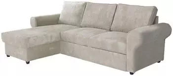 Mirjan24 Monaco Cord Ecksofa mit Schlaffunktion und Bettkasten, L-Form (Poso 100)