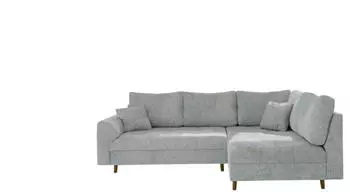 S-Style M&ouml;bel Trygve Ecksofa Chenille Hellgrau, Ottomane, 231x161cm
