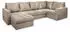 Masseno LORIVO L-S Ecksofa U-Form mit Schlaffunktion & Bettkasten, Beige (LORIVO L-S PAROS 02)