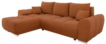 Mirjan24 Logo Ecksofa L-Form Samt mit Schlaffunktion, 291x183cm
