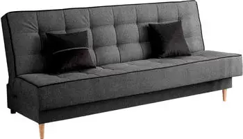 xonox.home Bono Schlafsofa 3-Sitzer Strukturstoff Kaltschaum grau, 199x91x91cm