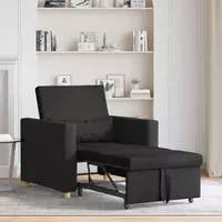 vidaXL Ausziehbare Schlafcouch Einzel Schwarz 90 x 165 x 87 cm Stoff