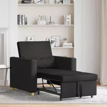 vidaXL Schlafsofa Einzelbett klappbar Stoff Schwarz 90x165x87cm (42002686)