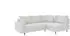 S-Style Möbel Ecksofa Lars Boucléstoff Weiß, L-Form, Ottomane rechts, 231x161cm