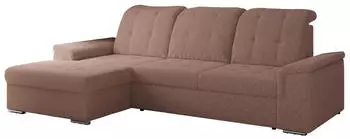 MKS Meble Madrito L Ecksofa L-Form Schlaffunktion Bettkasten Rosa Boucl&eacute; (Madrito L)