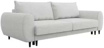 Beautysofa Cortez 3-Sitzer Schlafsofa mit Bettkasten, Hellgrau (Pop 04)