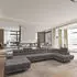 Masseno TORIVA R-S Ecksofa U-Form Velours Lila mit Schlaffunktion 418x90x202cm (TORIVA R-S MONOLITH 62)