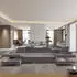 Masseno TORIVA R-S Ecksofa U-Form Velours Lila mit Schlaffunktion 418x90x202cm (TORIVA R-S MONOLITH 62)