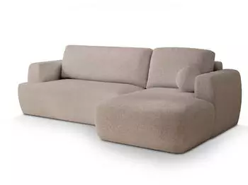 Masseno Senti N R-S Ecksofa L-Form mit Schlaffunktion & Bettkasten, Boucl&eacute;, Beige (SENTI N R-S NOW OR NEVER 05)