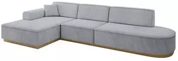 ALTDECOR IREA-L2-v2 Ecksofa L-Form Velvet 4-Sitzer 327x165cm Grau (IREA-L2-v2)