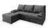 Masseno Rita M Ecksofa L-Form mit Schlaffunktion & Bettkasten, Velours, Grau, 200x141cm (MONOLITH 85)
