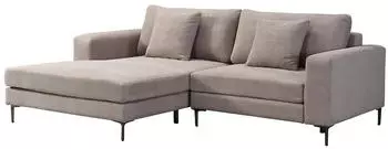 Home Deluxe Bellano L-Form Ecksofa Cordstoff Beige 238x188cm