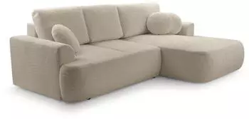Beautysofa VENTO Ecksofa mit Schlaffunktion und Bettkasten, L-Form, Bouclé, Cappuccino (Coral50)