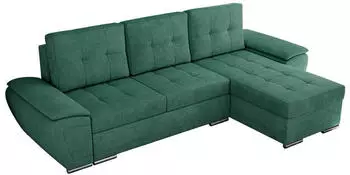 MKS Meble Umbria L Ecksofa mit Schlaffunktion und Bettkasten, Gr&uuml;n, L-Form (Umbria L)