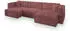 Masseno SARMO Wohnlandschaft U-Form Schlaffunktion Kordstoff Rosa (SARMO TILIA 62)