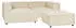 Beliani Aprica Ecksofa 2-Sitzer mit Ottomane Leinen Beige L-förmig