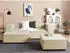 Beliani Aprica Ecksofa 2-Sitzer mit Ottomane Leinen Beige L-förmig