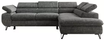 MKS Meble Pablo L Ecksofa L-Form Schlaffunktion Bettkasten Chenille Grau