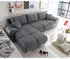 ED EXCITING DESIGN Anton Ecksofa mit Schlaffunktion, Stoff Uran Anthrazit, L-Form, 289x85x189cm