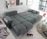 ED EXCITING DESIGN Anton Ecksofa mit Schlaffunktion, Stoff Uran Anthrazit, L-Form, 289x85x189cm