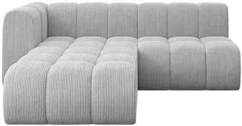 ALTDECOR Darnel-L1 Modulares Ecksofa L-Form Cord Textil Grau 205x177cm (800001228530)