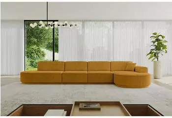 ALTDECOR MARI-L3-v3 Ecksofa L-Form Cord Senfgelb 413x171x83cm (800001202345)