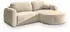 Masseno Amilia M Ecksofa L-Form mit Schlaffunktion & Bettkasten, Creme, 263x174cm (AMILIA M R-S MONOLITH 04)