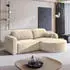 Masseno Amilia M Ecksofa L-Form mit Schlaffunktion & Bettkasten, Creme, 263x174cm (AMILIA M R-S MONOLITH 04)