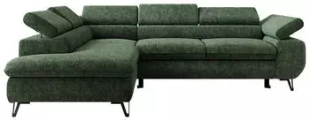 MKS Meble Pablo L Ecksofa Schlaffunktion Chenille Dunkelgr&uuml;n (Pablo L)