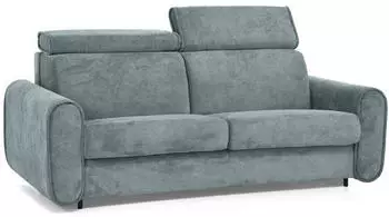 Beautysofa Pavarti 3-Sitzer Schlafsofa Velours Hellblau, Matratze 140x195cm (Run Again 72)
